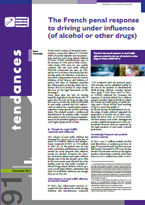 The French penal response to driving under influence (of alcohol or other drugs)