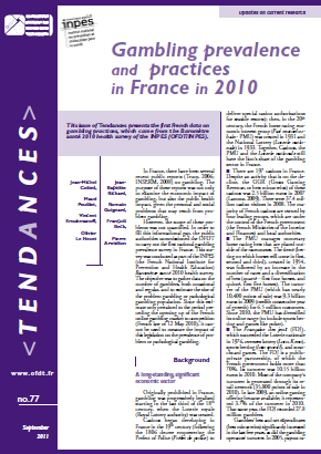 Gambling prevalence and practices in France in 2010